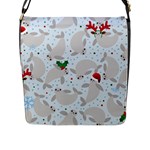 christmas  Manatee Flap Closure Messenger Bag (L)