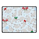 christmas  Manatee Double Sided Fleece Blanket (Small)