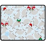 christmas  Manatee Double Sided Fleece Blanket (Medium)