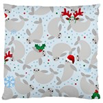 christmas  Manatee Large Flano Cushion Case (One Side)