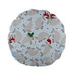 christmas  Manatee Standard 15  Premium Flano Round Cushion 