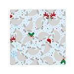 christmas  Manatee Small Satin Scarf (Square)