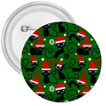 Christmas Santa Cats 3  Button