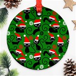 Christmas Santa Cats Ornament (Round)