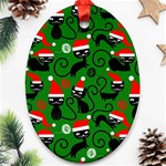 Christmas Santa Cats Ornament (Oval)