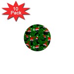 Christmas Santa Cats 1  Mini Magnet (10 pack) 