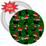 Christmas Santa Cats 3  Button (100 pack)