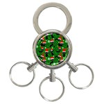 Christmas Santa Cats 3-Ring Key Chain