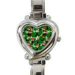 Christmas Santa Cats Heart Italian Charm Watch