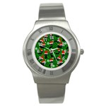 Christmas Santa Cats Stainless Steel Watch