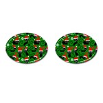 Christmas Santa Cats Cufflinks (Oval)