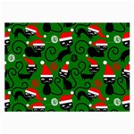 Christmas Santa Cats Large Glasses Cloth