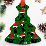 Christmas Santa Cats Christmas Tree Ornament (Two Sides)