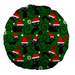 Christmas Santa Cats Large 18  Premium Round Cushion 