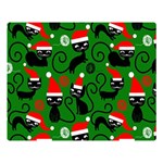 Christmas Santa Cats Double Sided Flano Blanket (Large)