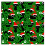 Christmas Santa Cats Large Satin Scarf (Square)