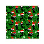 Christmas Santa Cats Small Satin Scarf (Square)