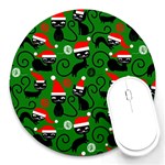 Christmas Santa Cats Round Mousepad