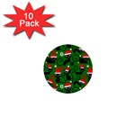 Christmas Santa Cats 1  Mini Button (10 pack) 