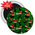 Christmas Santa Cats 3  Magnet (10 pack)