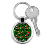 Christmas Santa Cats Key Chain (Round)