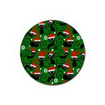 Christmas Santa Cats Rubber Coaster (Round)