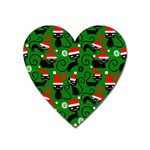 Christmas Santa Cats Magnet (Heart)