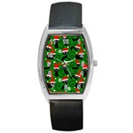 Christmas Santa Cats Barrel Style Metal Watch