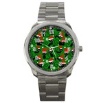 Christmas Santa Cats Sport Metal Watch