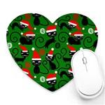 Christmas Santa Cats Heart Mousepad