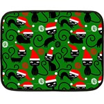 Christmas Santa Cats Fleece Blanket (Mini)