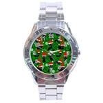 Christmas Santa Cats Stainless Steel Analogue Watch