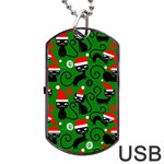 Christmas Santa Cats Dog Tag USB Flash (One Side)