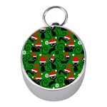 Christmas Santa Cats Silver Compass (Mini)