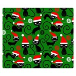 Christmas Santa Cats Double Sided Flano Blanket (Small)