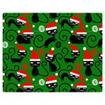 Christmas Santa Cats Double Sided Flano Blanket (Medium)