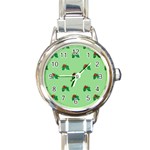 sequin christmas Holly Round Italian Charm Watch