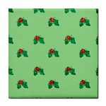 sequin christmas Holly Tile Coaster