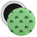 sequin christmas Holly 3  Magnet