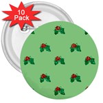 sequin christmas Holly 3  Button (10 pack)