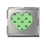 sequin christmas Holly Mega Link Heart Italian Charm (18mm)