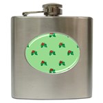 sequin christmas Holly Hip Flask (6 oz)