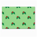 sequin christmas Holly Postcard 4 x 6  (Pkg of 10)