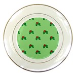 sequin christmas Holly Porcelain Plate