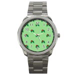 sequin christmas Holly Sport Metal Watch