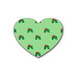 sequin christmas Holly Rubber Heart Coaster (4 pack)