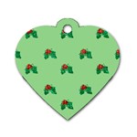 sequin christmas Holly Dog Tag Heart (Two Sides)