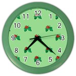 sequin christmas Holly Color Wall Clock