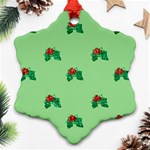 sequin christmas Holly Snowflake Ornament (Two Sides)