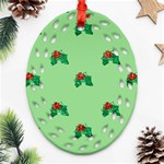 sequin christmas Holly Ornament (Oval Filigree)